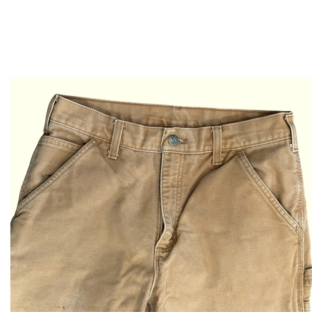 Carhartt Flannel Lined Canvas Work Pants Men 30x32 Tan Original Fit Straight Leg - Picture 6 of 14